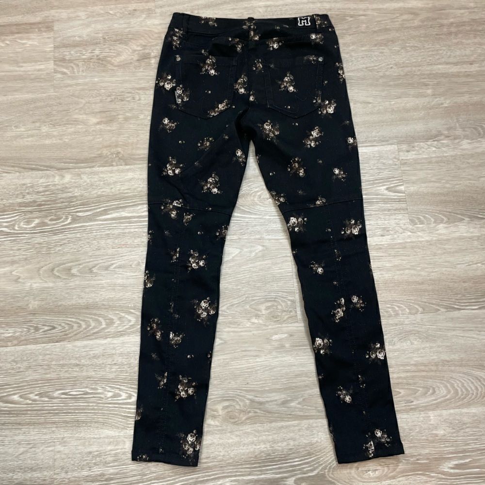 Marc Cain Floral Print Jeans Side Stripes Stretch Skinny Pants Treasure sz 25 - Picture 4 of 9